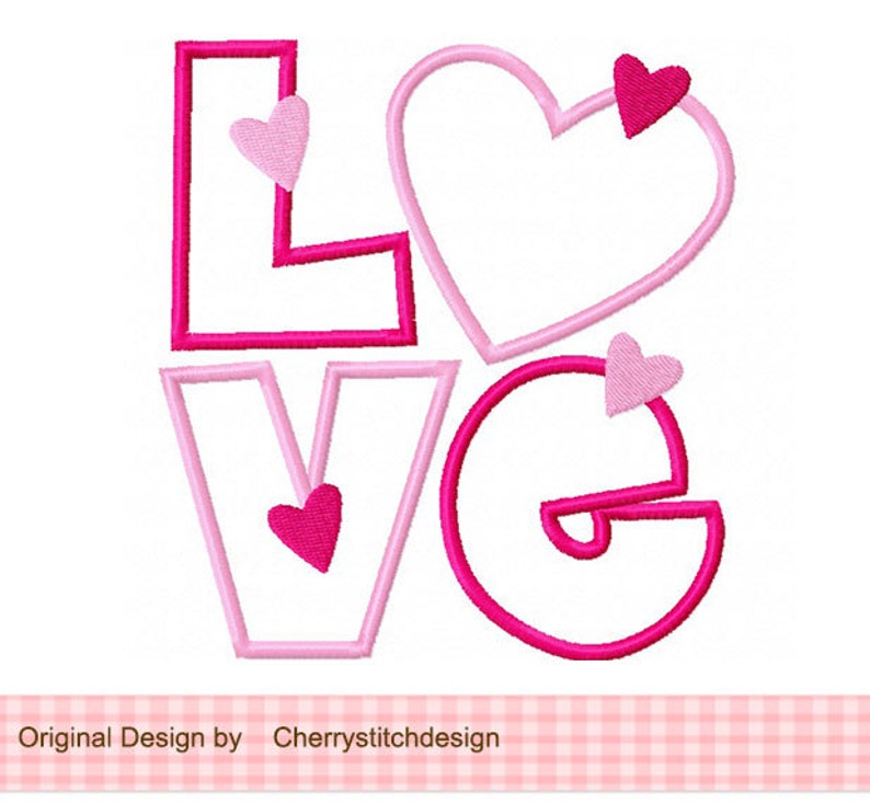 Valentine's Day LOVE Machine Embroidery Applique Etsy