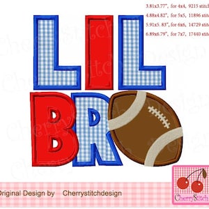 LIL BRO Football Machine Embroidery Designs