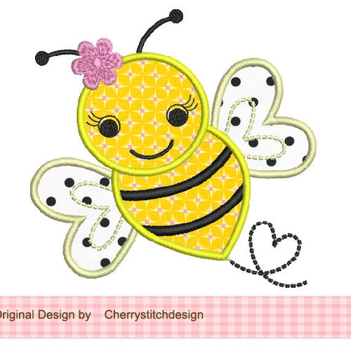 Bumble Bee Machine Embroidery Applique Design EAS57 Etsy