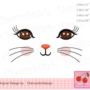 Embroidery Kitten Face Kitty Cat face Machine Embroidery