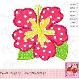 Hibiscus Flower Machine Embroidery Applique (Digital Download)