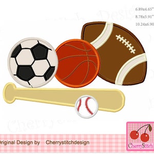 Sport balls Machine Embroidery Applique SPORT34