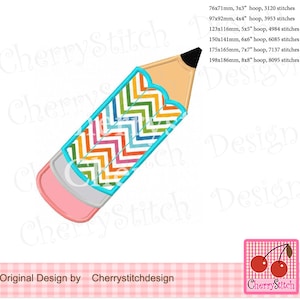 Pencil Back to School Machine Embroidery Applique  SCH206