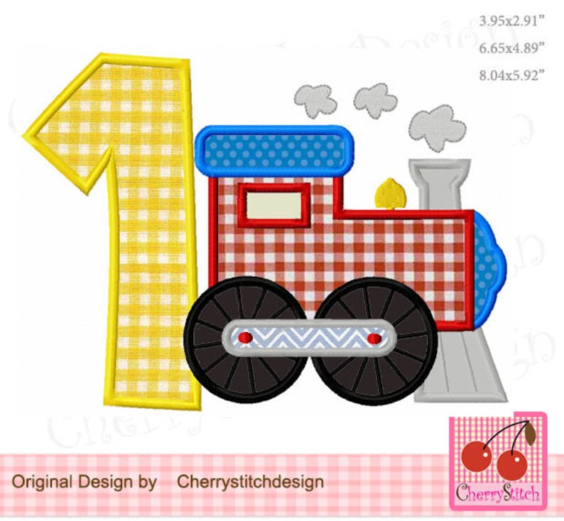 Train Number 1 Applique: Transportation Birthday Embroidery Design ...