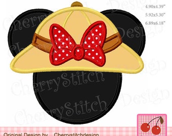 Safari Hat Embroidery Design - Minnie Applique Pattern