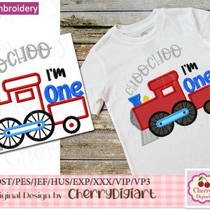 Train 1st Birthday Embroidery Applique (Digital Download)