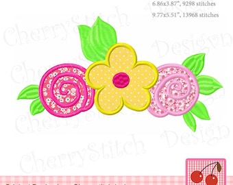 Flowers Embroidery Design: Floral Applique (Digital Download)