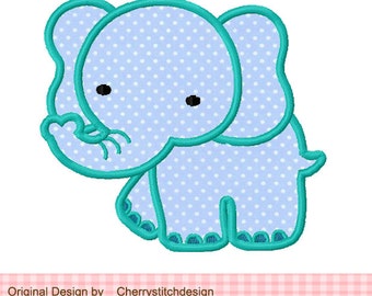 Elephant Animal Machine Embroidery Applique Design -4x4 5x5 6x6"