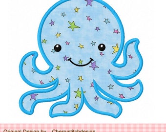 Octopus Embroidery Sea Animal Machine Embroidery Applique