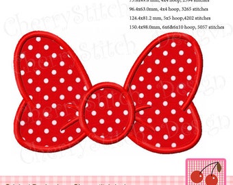 Embroidery Design Bow applique Minnie bow machine embroidery applique MM124