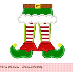 Christmas Elf feet Machine Embroidery Applique Design