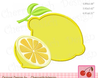Diseño de apliques de bordado a máquina de limones FF10