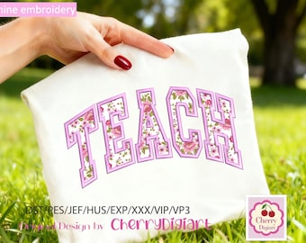 Teacher Varsity Applique Design, Appreciation Shirt Pattern, Digital File