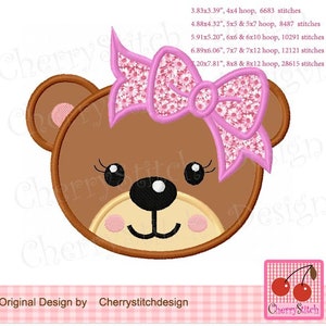 Bear Embroidery Baby bear Machine Embroidery Applique