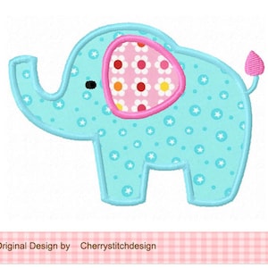 Elephant Embroidery design  for Baby Shirts and Birthday Gifts