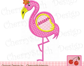 Flamingo applique Machine Embroidery Applique Design