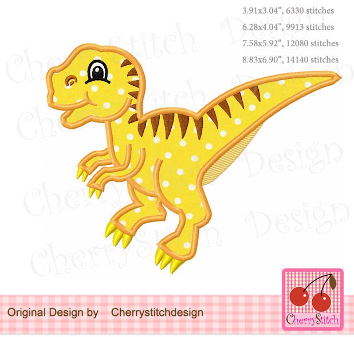 Dinosaur Animal Machine Embroidery Applique Design - Etsy