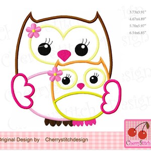 Owls mom and baby machine jessecmault applique design for baby etsy Owls mom and baby machine jessecmault applique design for baby etsy