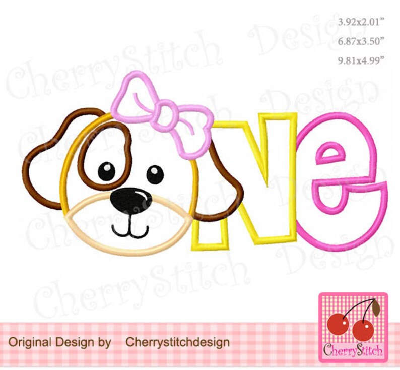 Puppy one dog birthday one embroidery applique design bir0227  etsy Puppy one dog birthday one embroidery applique design bir0227  etsy