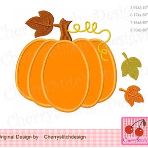 Thanksgiving Pumpkin Applique Machine Embroidery Design (Digital Download)
