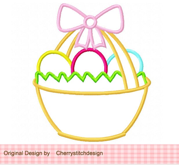 Easter Eggs Basket Easter Machine Embroidery Applique Design - 4x4 5x5 ...