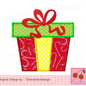 Christmas gift box,Christmas Machine Embroidery Applique Design CH0103