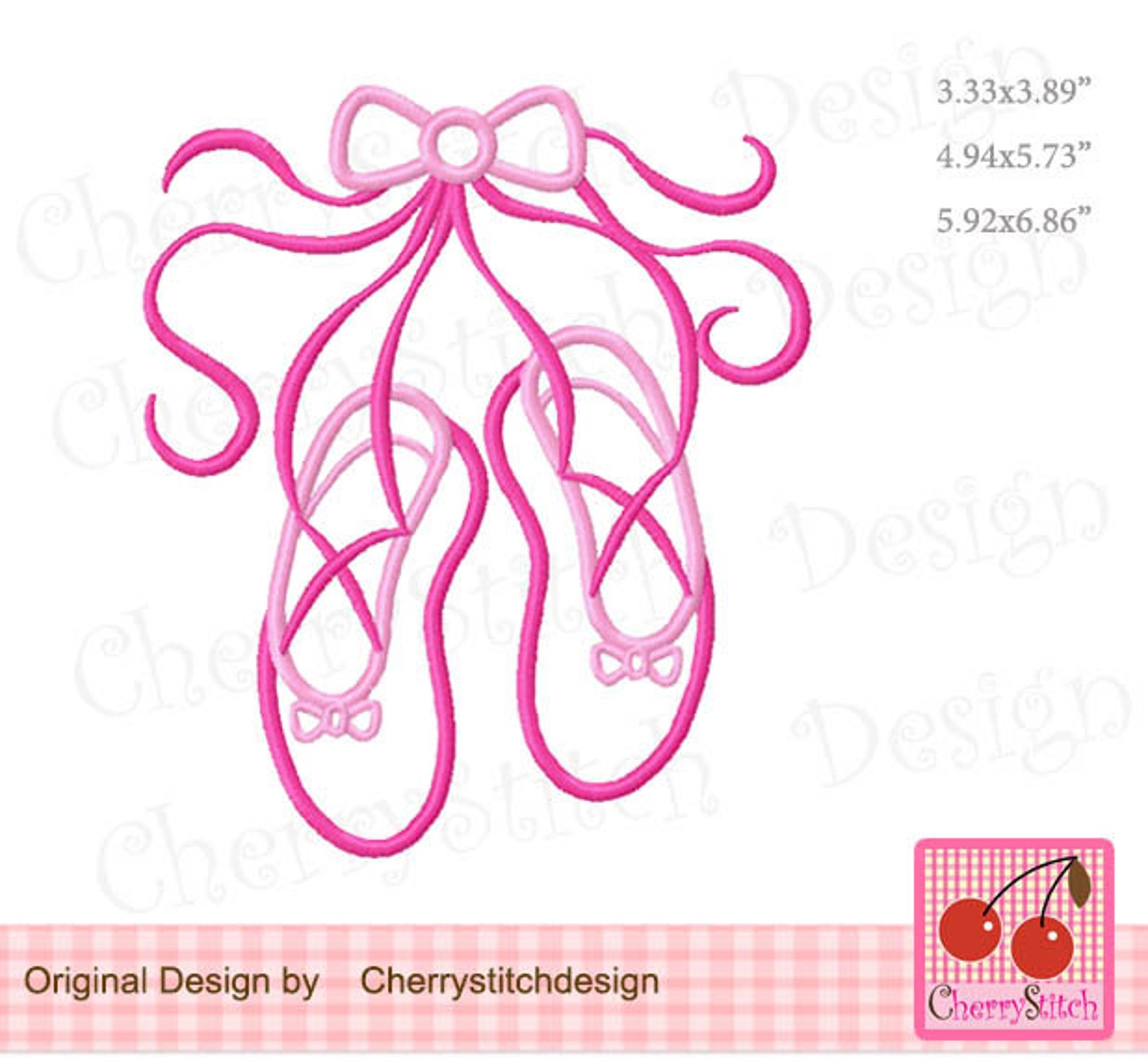 ballet shoes machine embroidery applique design - for 4x4,5x7, 6x10 hoop