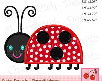 Ladybug Spring Machine Embroidery Applique