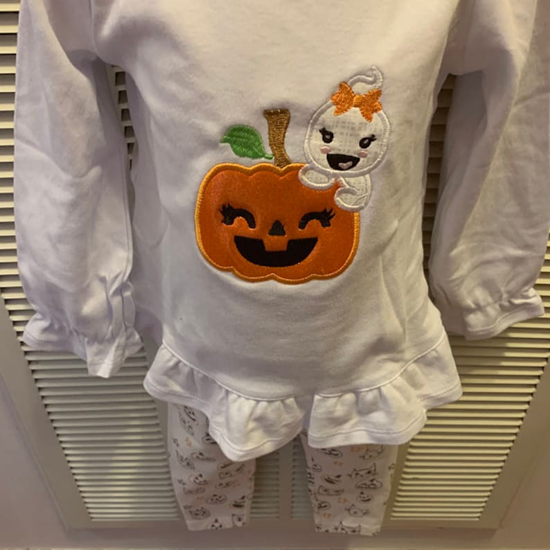 Halloween Ghost Pumpkin Smiling face Pumpkin Machine Embroidery Applique Design HL0155