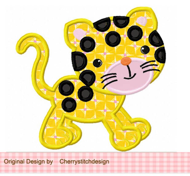 Leopard Animal Machine Embroidery Applique Design 4x4 5x5 Etsy