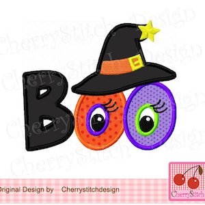 Halloween BOO Maschinenstickerei Applikation