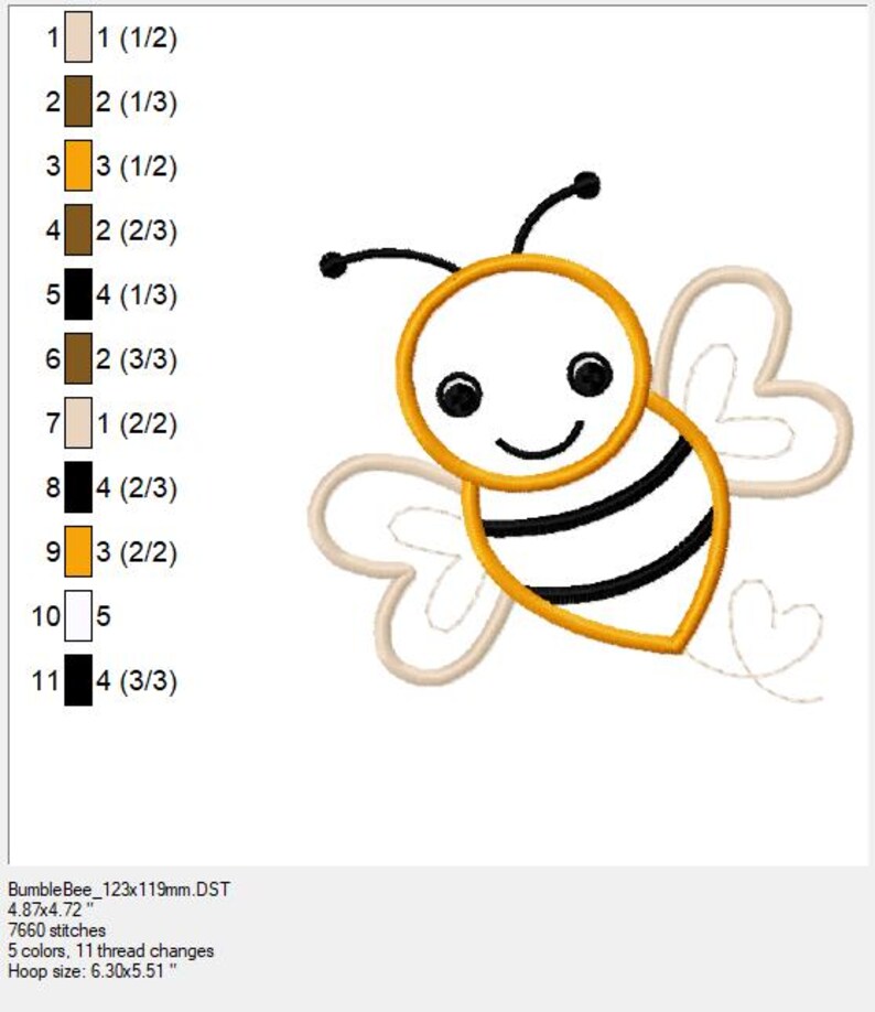 Bumble Bee Machine Applique - Embroidery Design for DIY Projects - Etsy