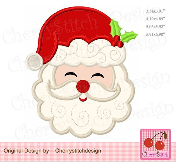 Applique Ricamo A Macchina Faccia Babbo Natale Ch0163 Etsy