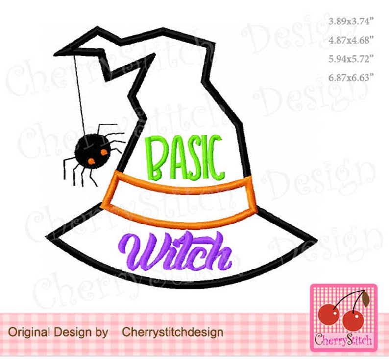 Halloween Witch BASIC Witch Machine Embroidery Applique Design Etsy