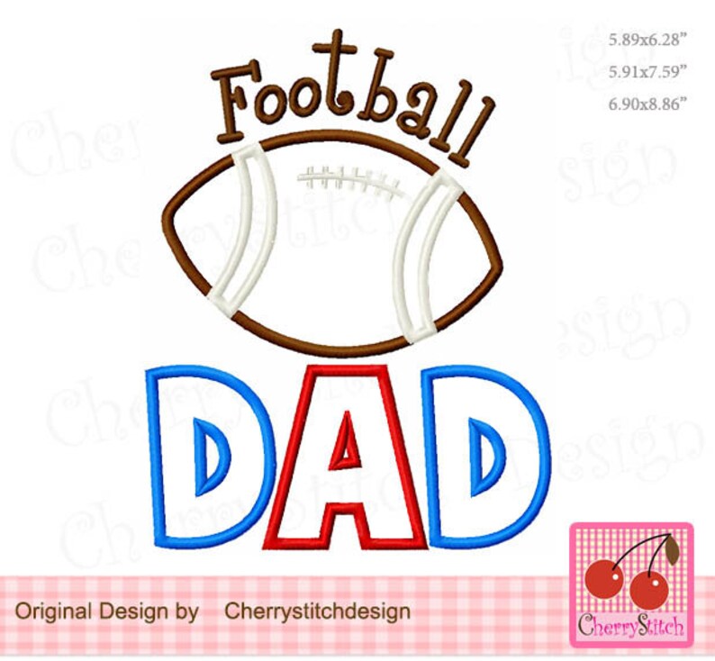 Football DAD Sports Machine Embroidery Applique Design SPORT41 Etsy Embroidery applique football dad visit