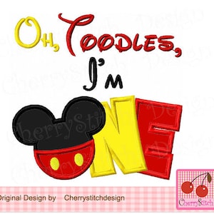 Oh, Toodles Embroidery, I&#39;m ONE Mickey ONE Machine Embroidery Applique MM0050