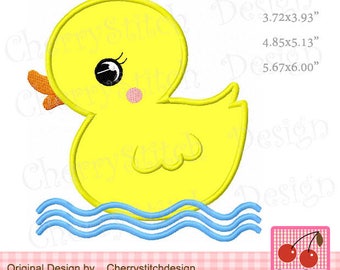 Duck Machine Embroidery Applique Design