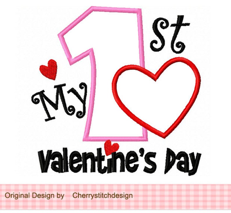 My 1st Valentine's Day Machine Embroidery Applique Design image 6