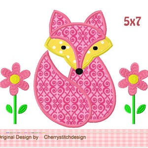 Fox Applique Animal Machine Embroidery Design image 3