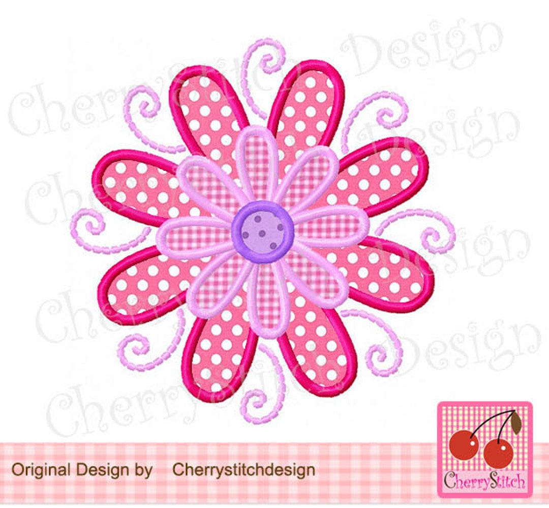 Flower Embroidery Applique APRING03 4x4 5x5 6x6 Etsy