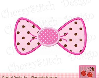 Bow Machine Embroidery Applique Design -4x4 5x7 6x10 hoop