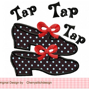 Tap Shoes Machine Embroidery Applique Design 02 -4x4 5x5 6x6&quot;