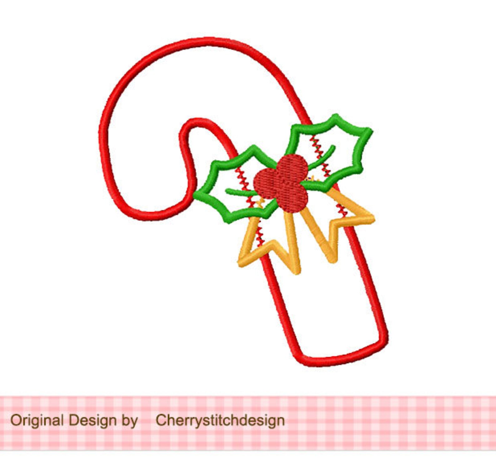 Christmas Candy Cane Machine Embroidery Applique Design 4x4 Etsy