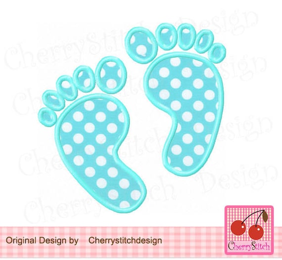 Embroidery Baby Footprints Machine Embroidery Applique BG0005