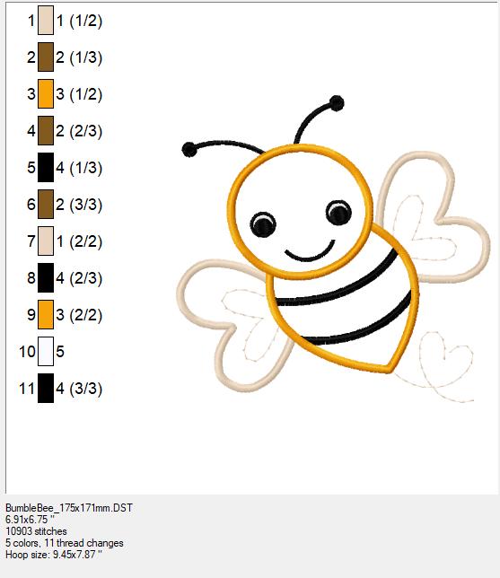 Bumble Bee Machine Applique - Embroidery Design for DIY Projects - Etsy