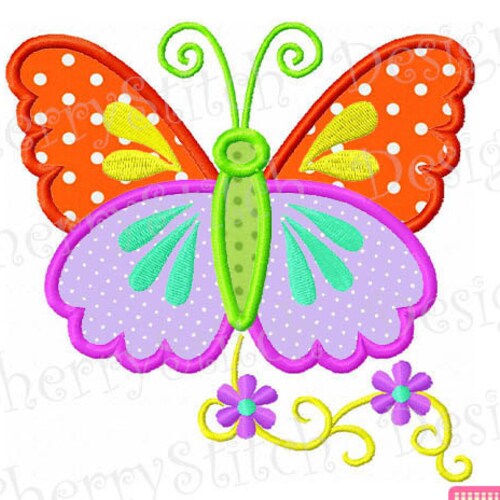 Embroidery Design Butterfly Applique Machine Embroidery Design Etsy