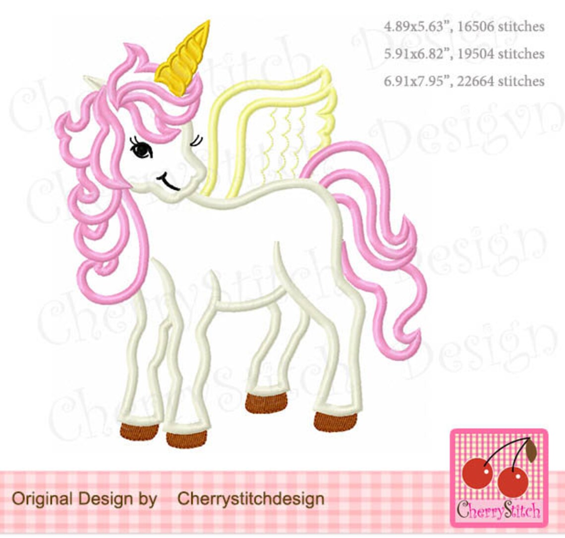 Unicorn Machine Embroidery Applique Design AN0197 - Etsy