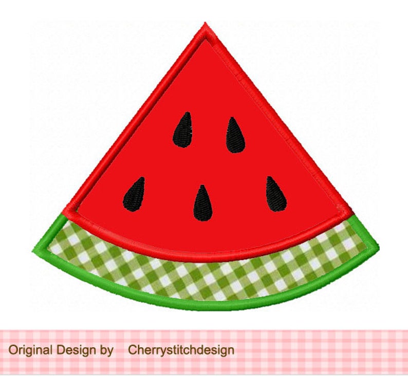 Watermelon Machine Embroidery Applique image 1