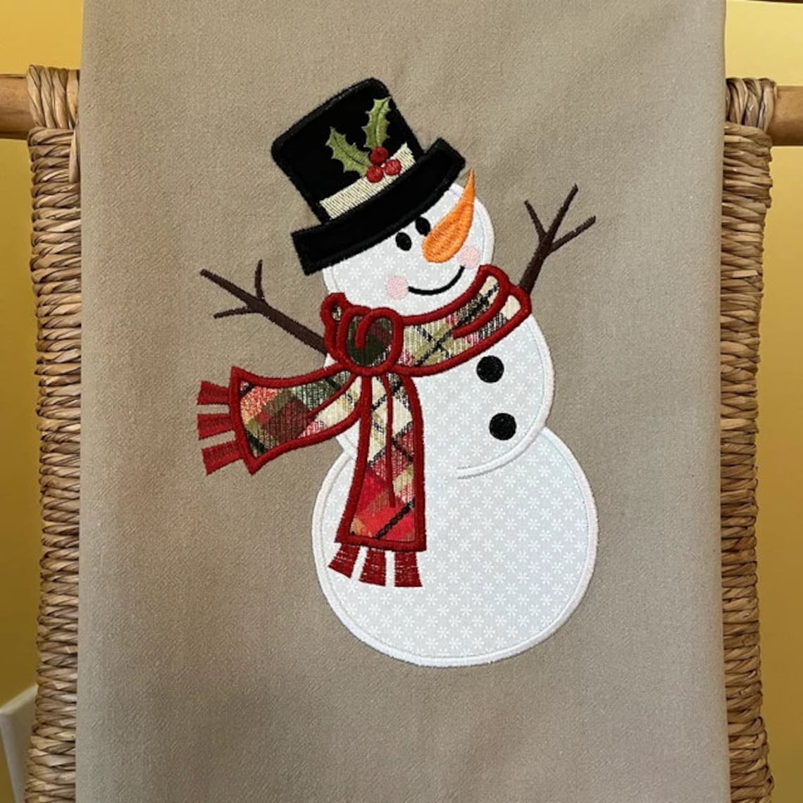 Snowman Applique Snowman With Scarf Machine Embroidery - Etsy