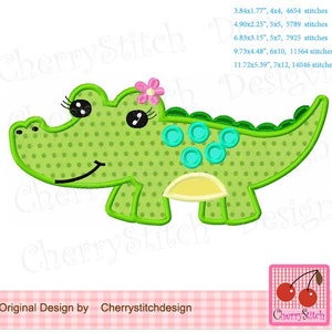 Appliqué alligator animal broderie machine